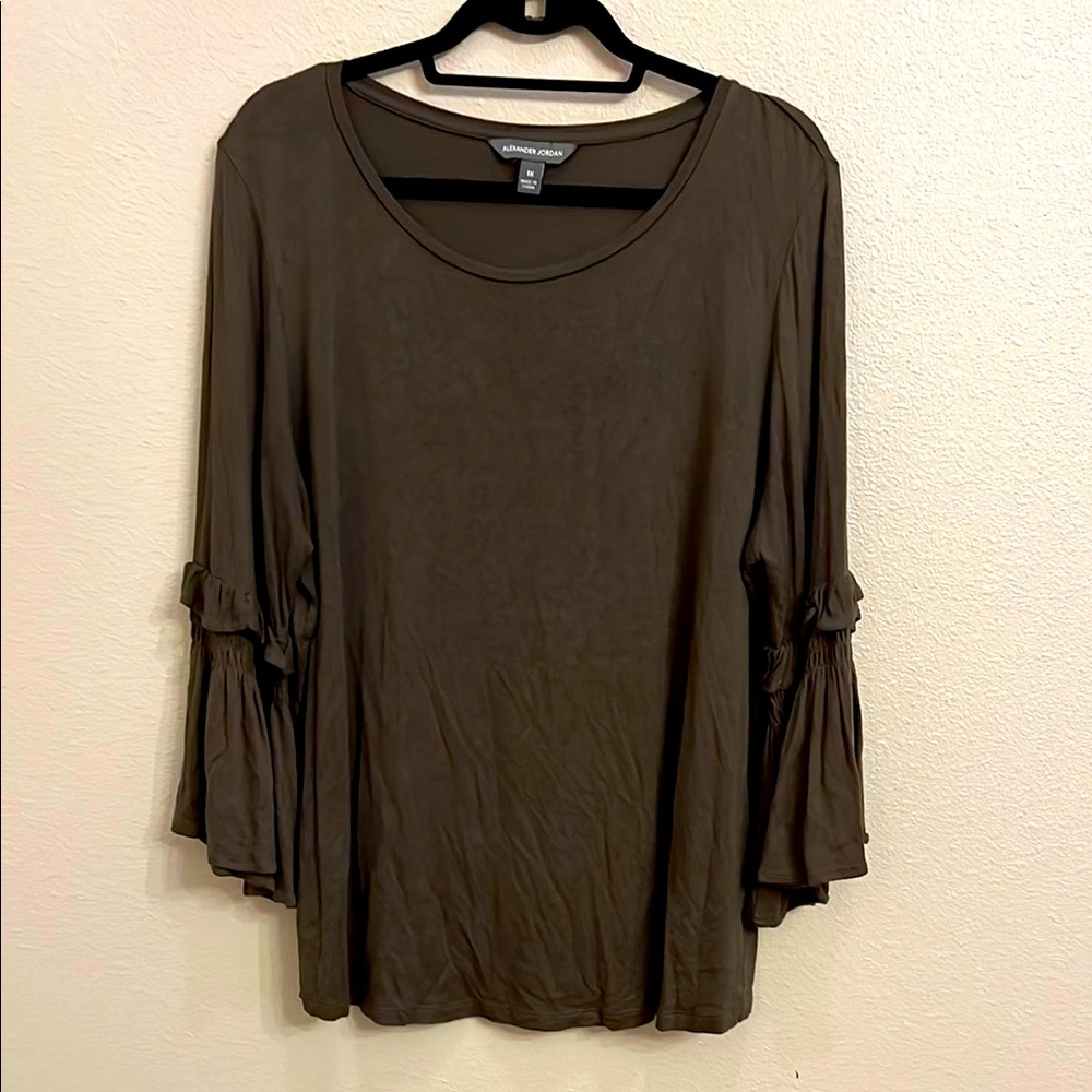 Alexander Jordan top, army green, size 1X